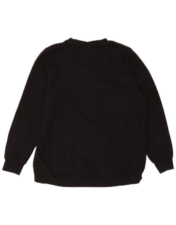 Fila Dame Sweatshirt Jumper UK 14 Stor Sort Bomuld