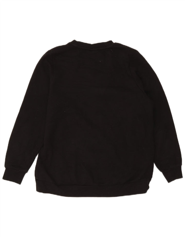 Fila Dame Sweatshirt Jumper UK 14 Stor Sort Bomuld