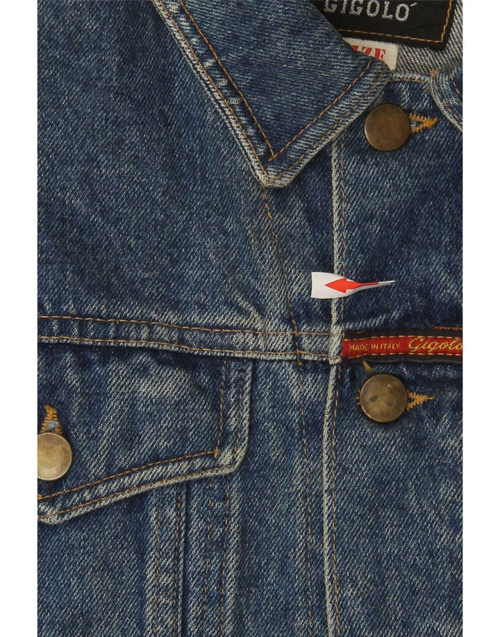 Vintage denimjakke til kvinder UK 14 Medium Blue Cotton