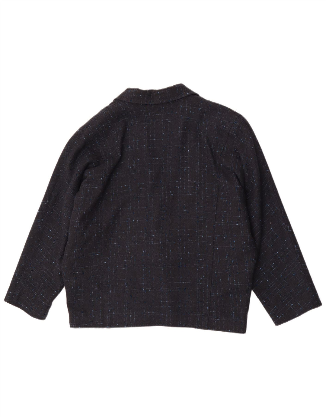 Vintage oversized blazerjakke til kvinder EU 34 XS marineblå ternet
