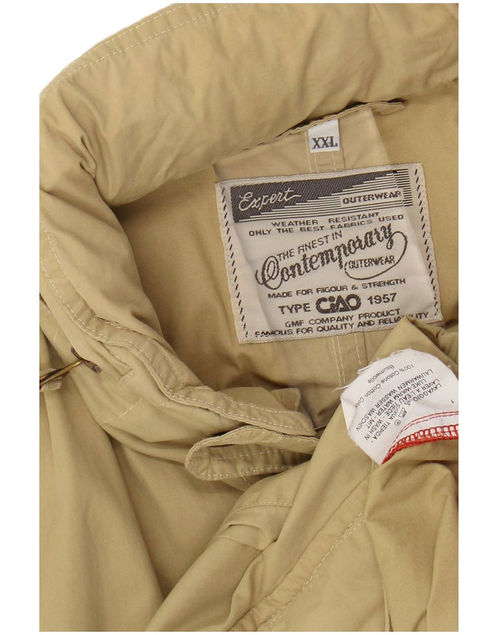CIAO Herre Hooded Utility Jacket UK 44 2XL Beige Bomuld