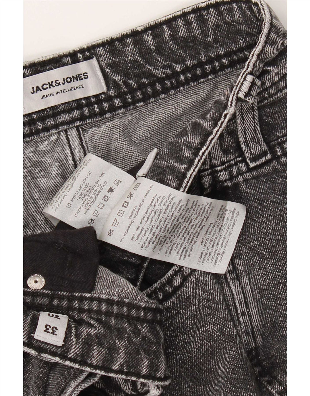 Jack & Jones Herre tilspidsede jeans W33 L30 Grå bomuld