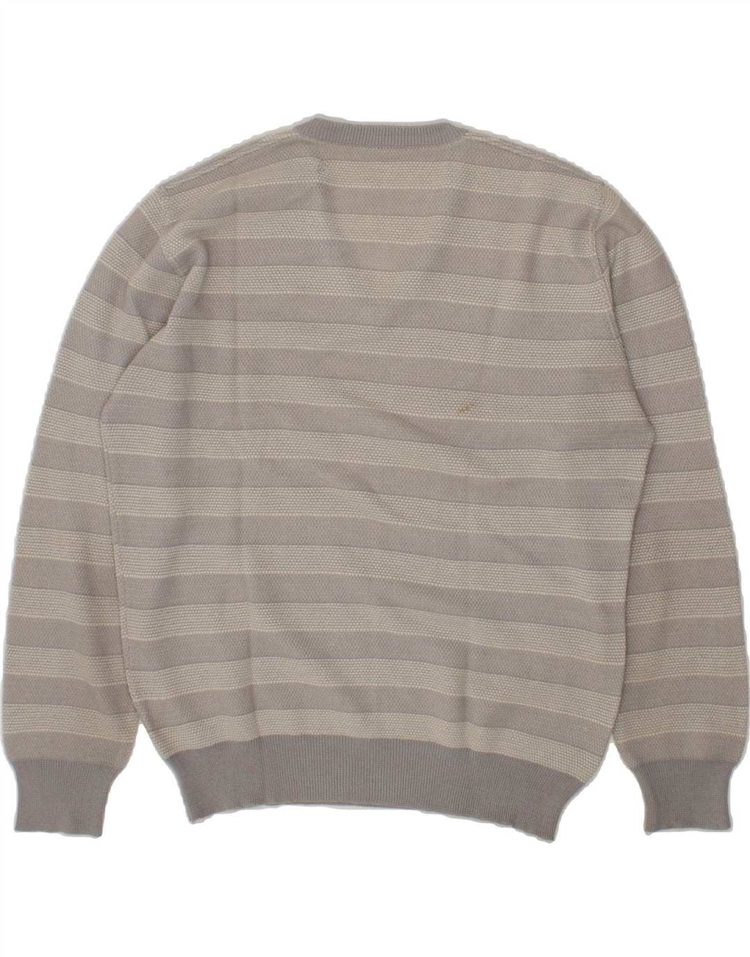 MAPIER Mens V-Neck Jumper Sweater XL Grey Striped Vintage Mapier and Second-Hand Mapier from Messina Hembry 