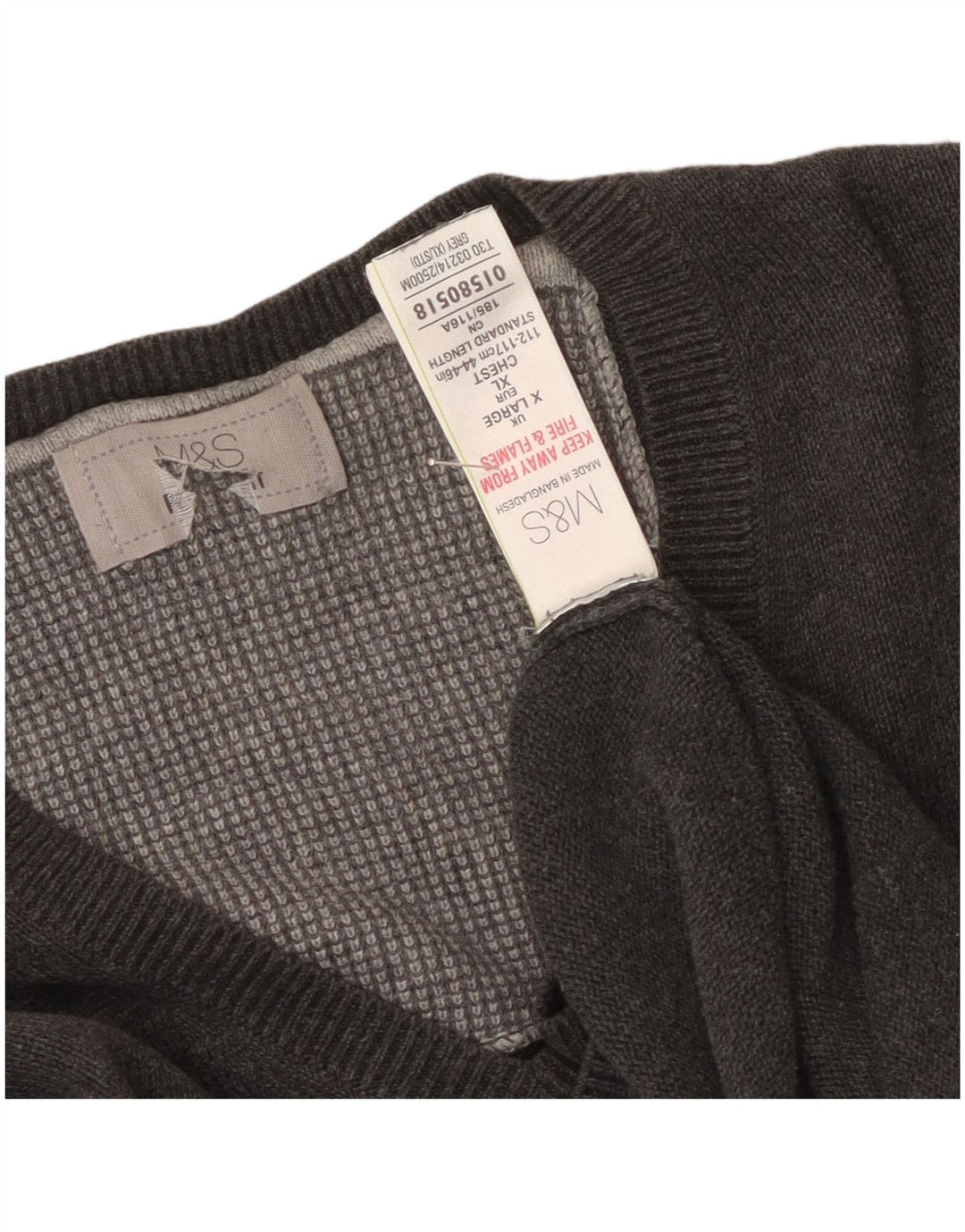 Marks & Spencer Herre V-hals sweater XL Grå Bomuld