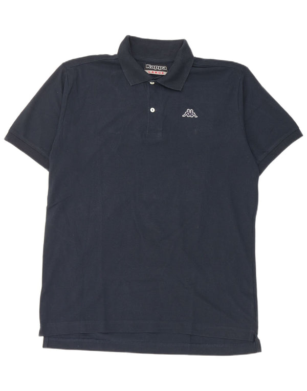 Kappa Dame Polo Shirt UK 16 Stor Marineblå Bomuld