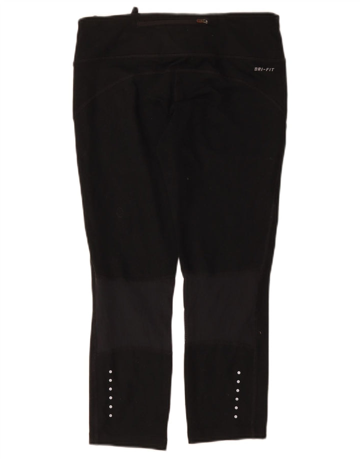 Nike Dame Dri Fit Capri Leggings UK 10 Small Black Polyester
