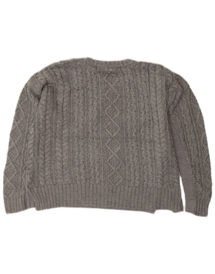 SUPERDRY Dame Oversized grafisk sweatshirt Jumper UK 14 Medium Grey