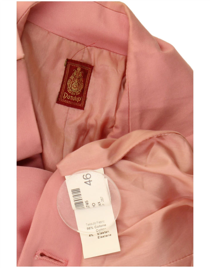 Dondup Dame Dobbeltradet Blazer Jacket IT 46 Large Pink Bomuld