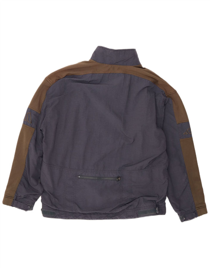 Adidas Bomber Jacket UK 40/42 Medium Navy Blue Colourblock Polyester