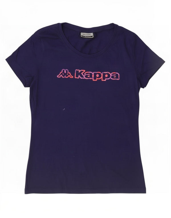 Kappa Womens Graphic T-Shirt Top UK 16 Large Navy Blue Cotton