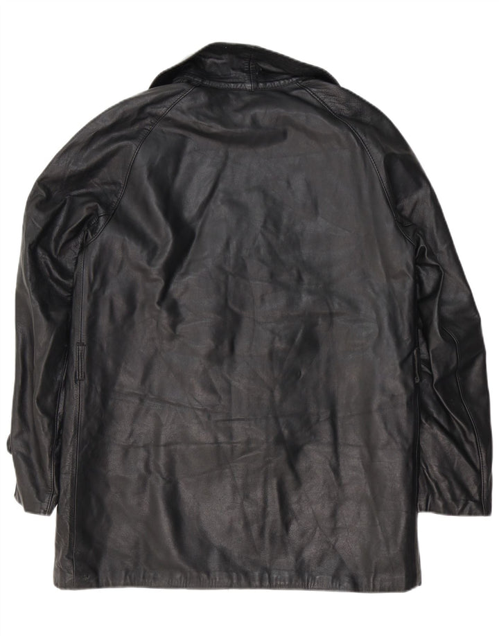 Vintage Herre Læderjakke UK 38 Medium Sort Læder