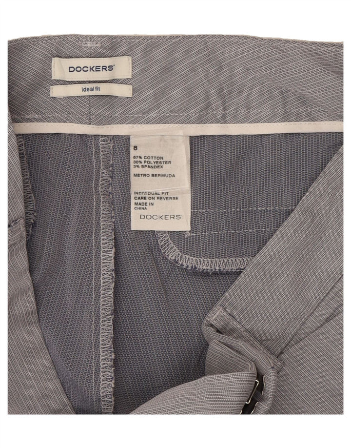 DOCKERS Womens Casual Shorts US 8 Medium W30 Grey Pinstripe Cotton Vintage Dockers and Second-Hand Dockers from Messina Hembry 