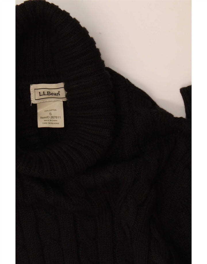 L.L.Bean Dame Rullehalset Sweater UK 10 Small Black Bomuld
