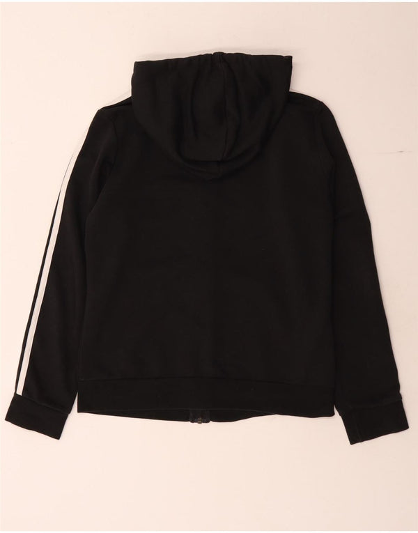 Adidas hættetrøje med lynlås til kvinder UK 12/14 Medium Sort bomuld