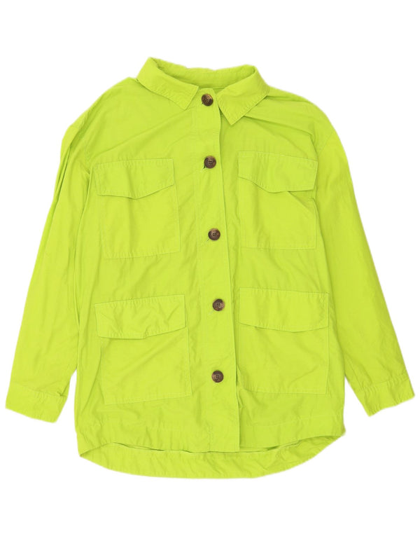 Topshop Kvinder Oversized Utility Jacket UK 8 Lille grøn bomuld