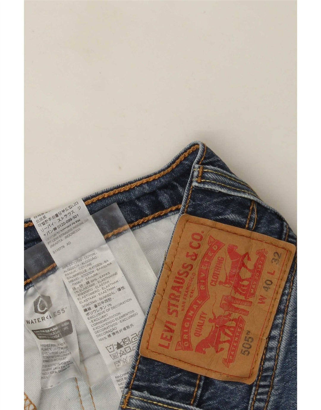 Levi's Herre 505 Straight Jeans W40 L32 Blå Bomuld