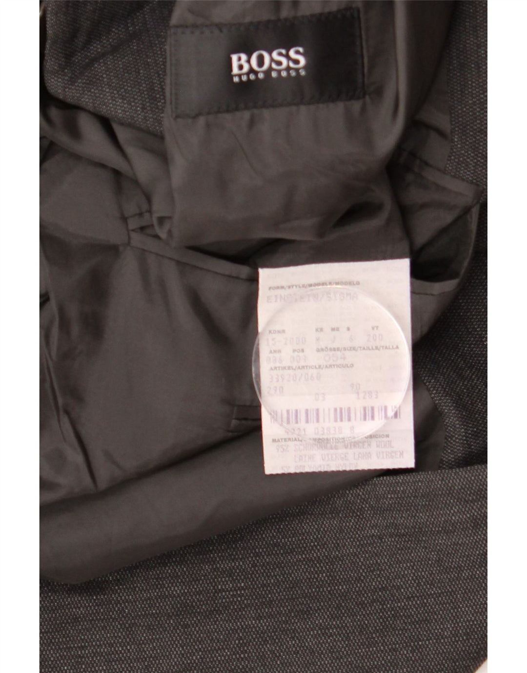 HUGO BOSS Herre 3-knaps blazerjakke EU 54 2XL Grå Uld