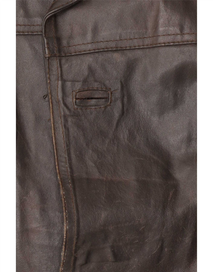 Bayside Herre Læderjakke UK 38 Medium Brun