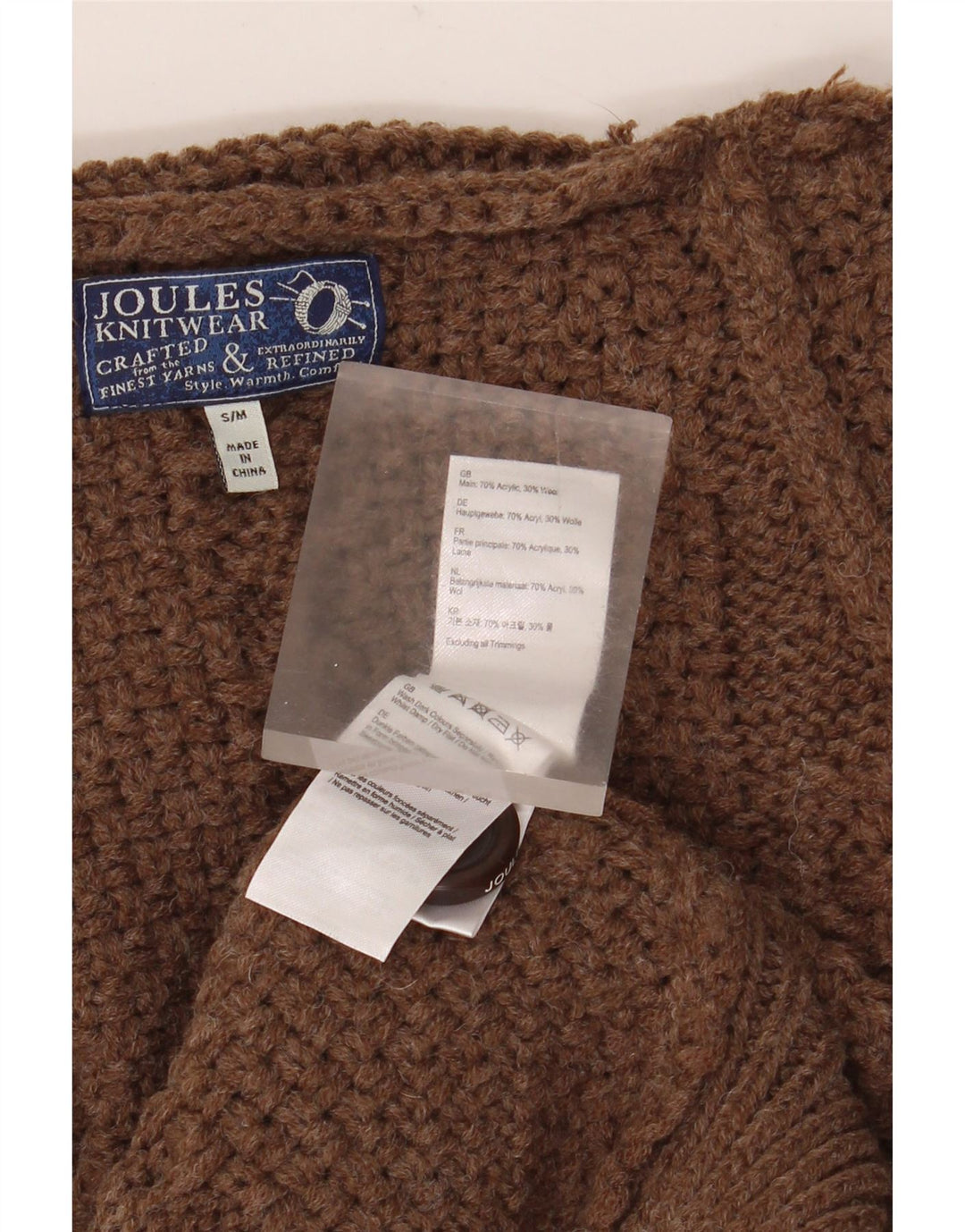 Joules Dame Oversized Poncho Jumper UK 10 Lille Brun Akryl