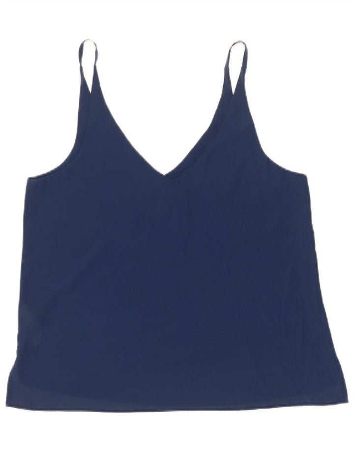 Topshop Dame Cami Top UK 10 Small Navy Blue Polyester