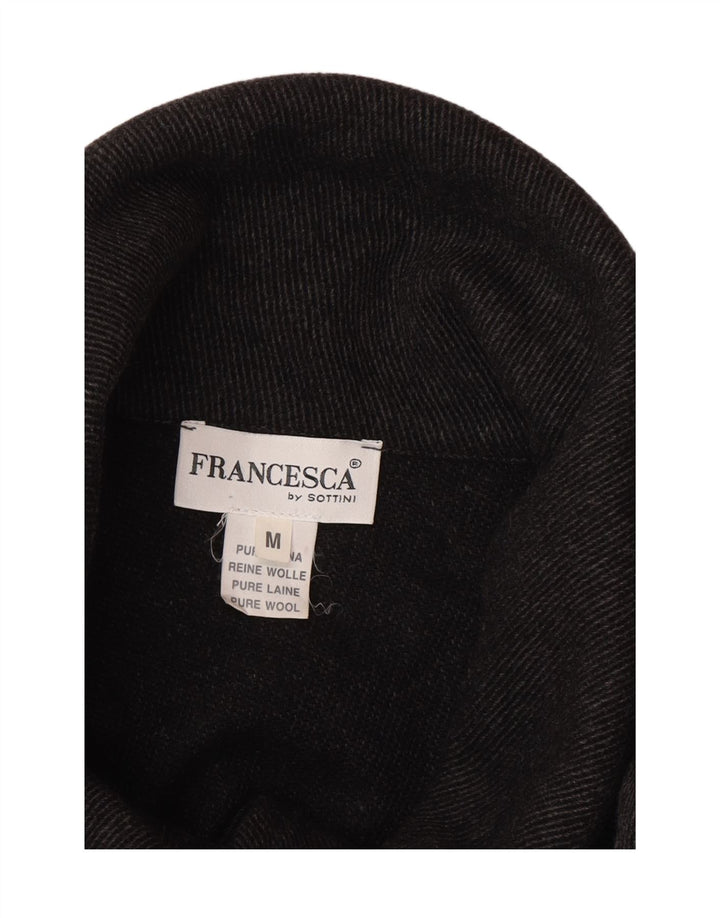Francesca Dame Cape Coat UK 14 Medium Grey Nålestribet Uld