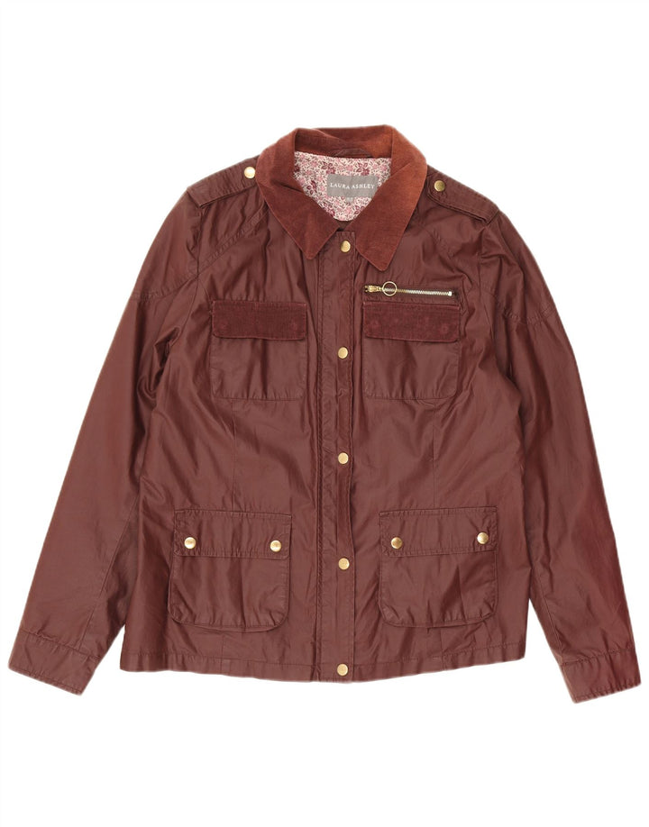 Laura Ashley Womens Utility Jacket UK 16 Large Brown Bomuld