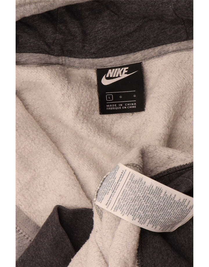 Nike hættetrøje med lynlås til mænd Large Grå Colourblock Bomuld