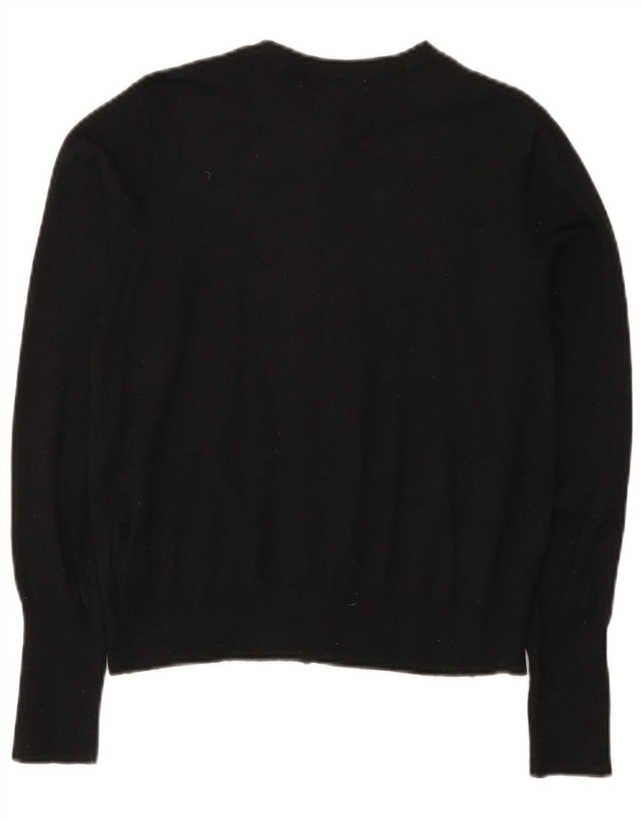 Marks & Spencer Womens Crop Cardigan Sweater UK 12 Medium Black Viscose
