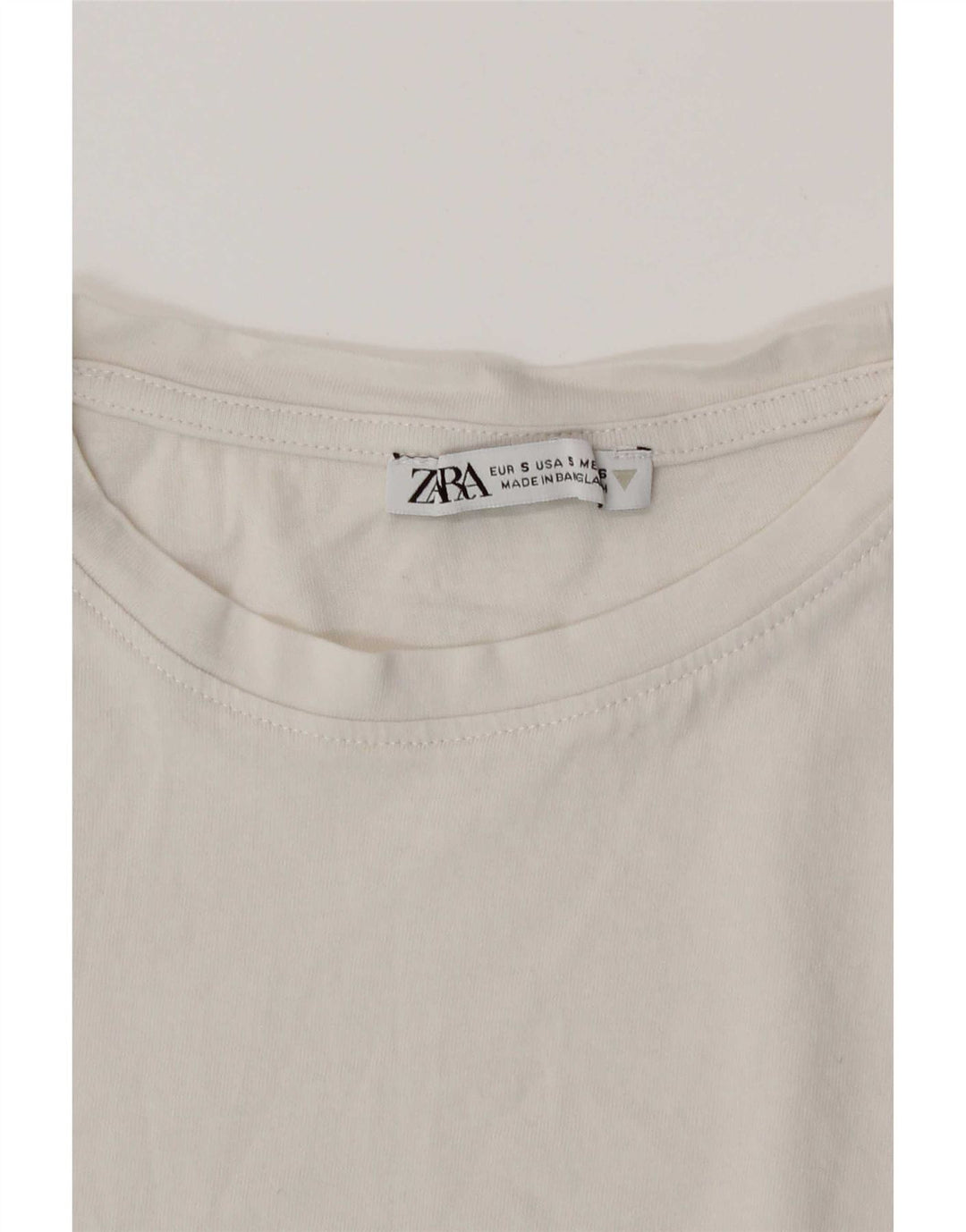 Zara Dame T-Shirt Top UK 10 Small White