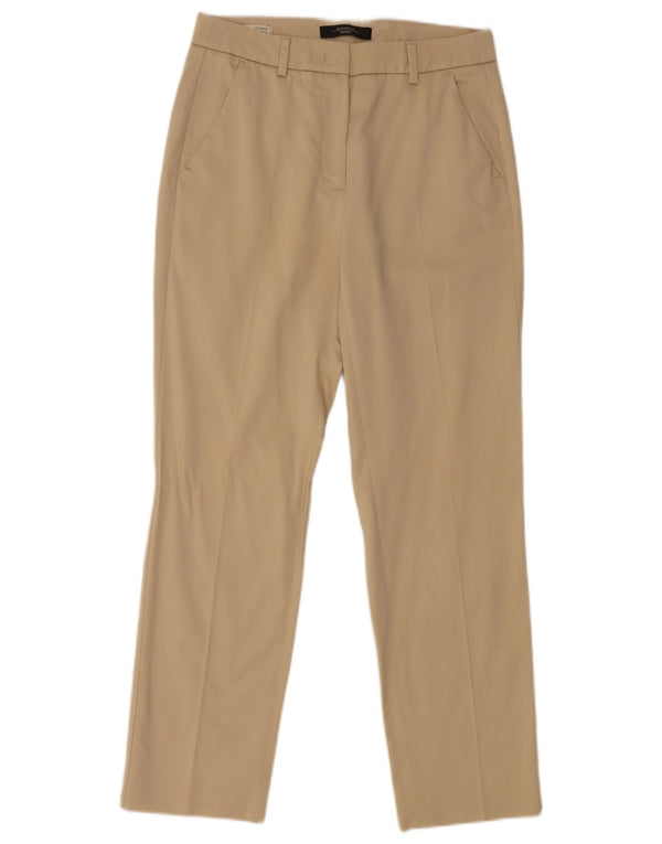 Max Mara Dame Slim Chino Bukser UK 8 Small W28 L27 Beige Bomuld