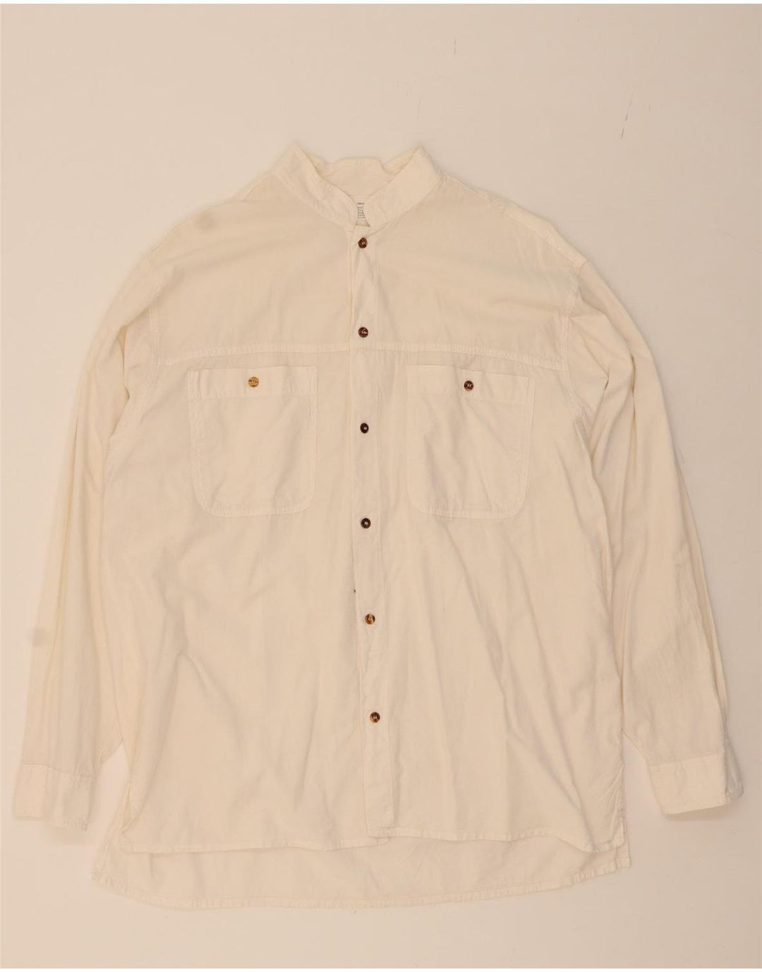 JOHN F GEE Mens Shirt Large Off White Cotton Vintage John F Gee and Second-Hand John F Gee from Messina Hembry 
