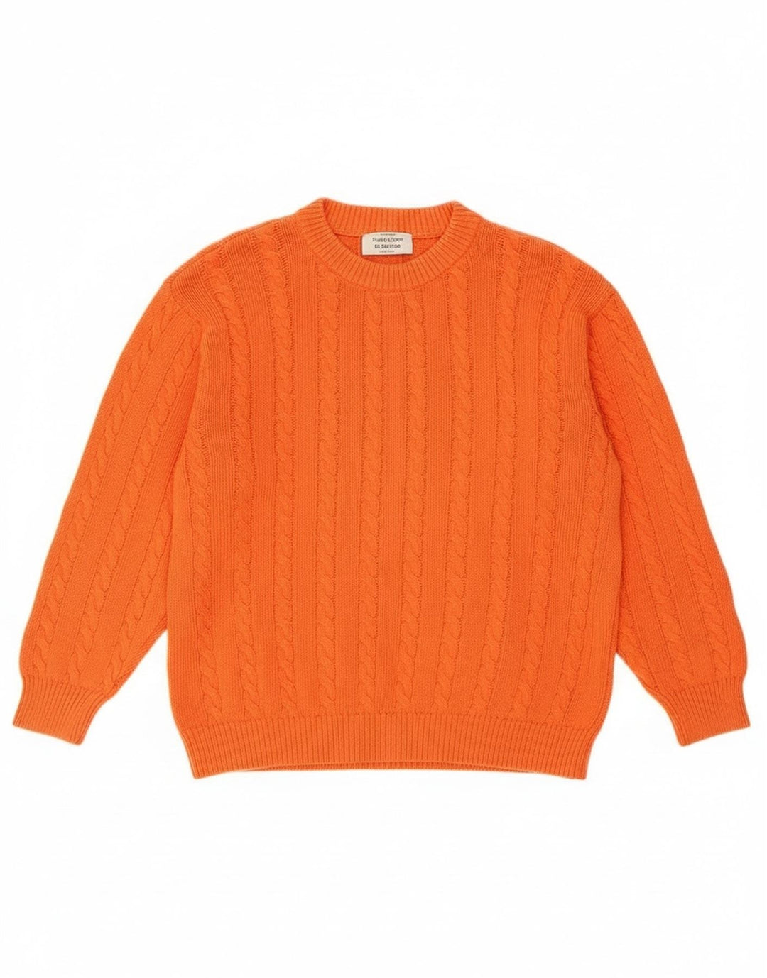 Benetton Dame sweater med rund hals DK 14 Medium Orange Bomuld