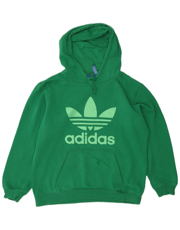 Adidas Herre Grafisk Loose Fit Hoodie Jumper Medium Grøn Bomuld