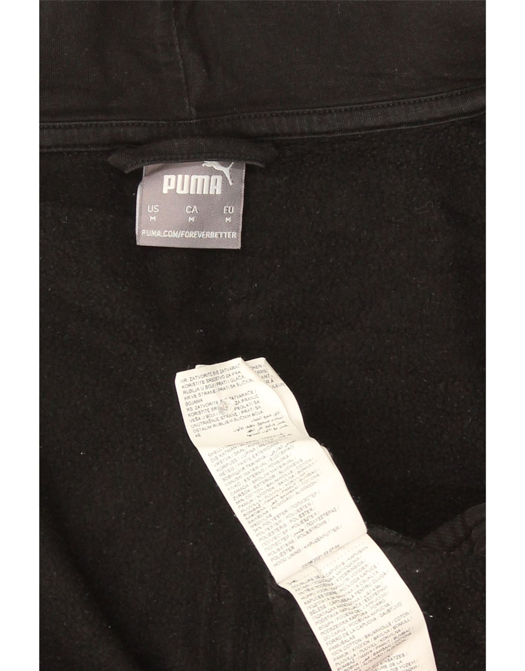 Puma Hættetrøje med lynlås til mænd Medium Sort Colourblock Bomuld