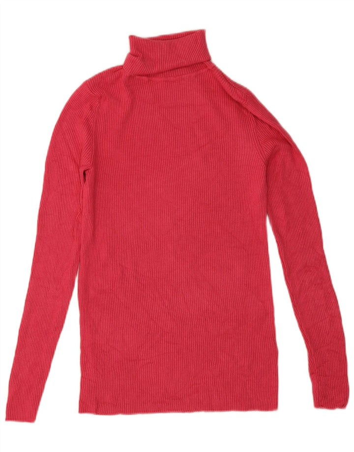 Marks & Spencer Dame Rullehals sweater UK 10 Small Pink Viscose