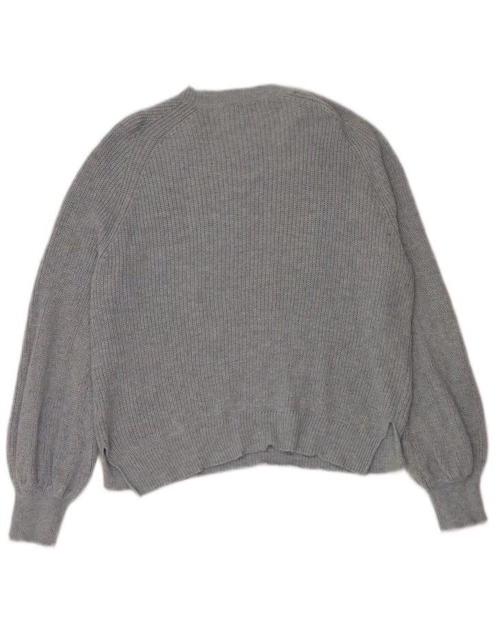 Marks & Spencer Dame Boat Neck Jumper Sweater UK 16 Large Blue Polyamide