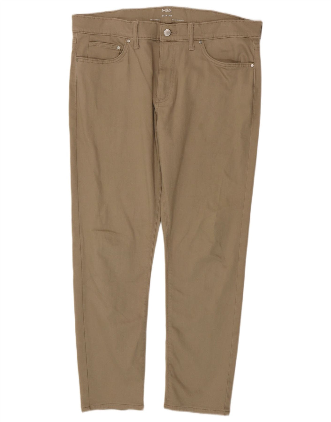 Marks & Spencer Herre Slim Jeans W36 L29 Beige Bomuld