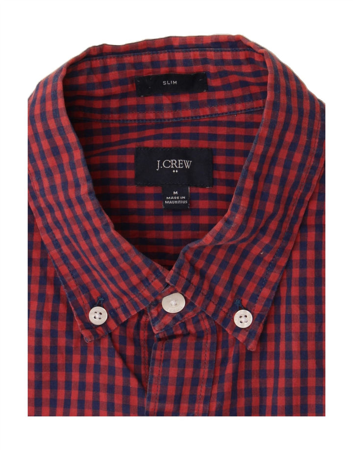 J. CREW Mens Slim Shirt Medium Red Gingham Cotton Vintage J. Crew and Second-Hand J. Crew from Messina Hembry 