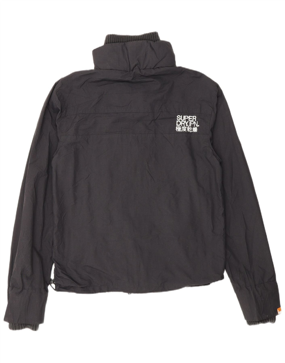 Superdry Windcheater Grafisk regnjakke til kvinder UK 14 Medium Black Nylon