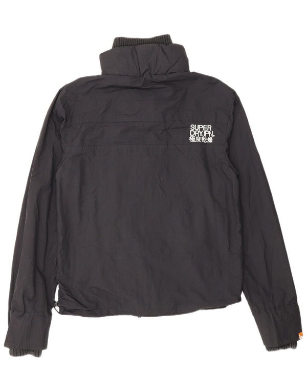 Superdry Windcheater Grafisk regnjakke til kvinder UK 14 Medium Black Nylon