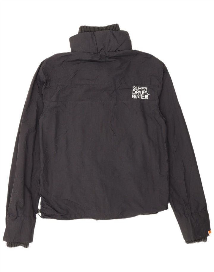 Superdry Windcheater Grafisk regnjakke til kvinder UK 14 Medium Black Nylon