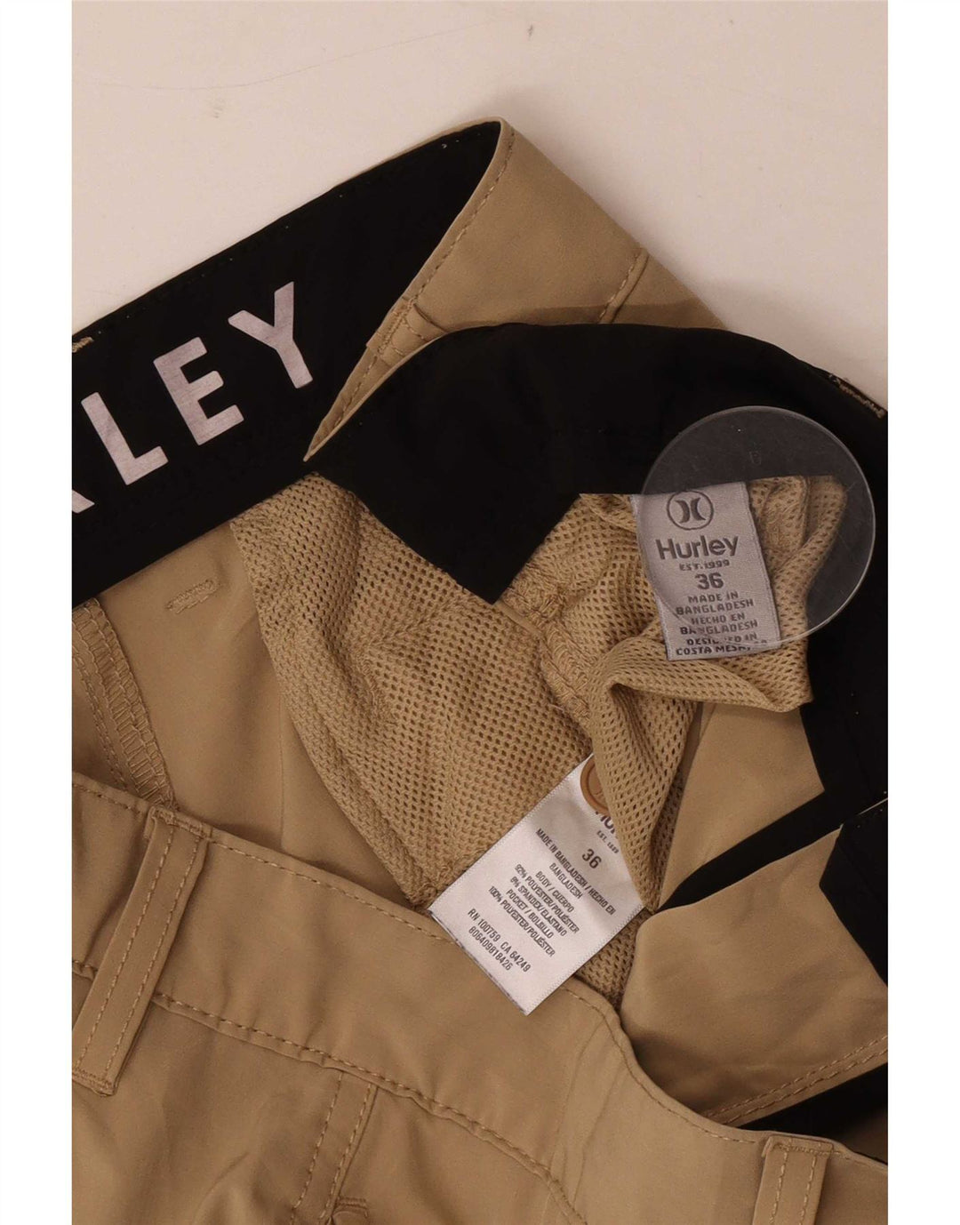 Hurley Herre Chino Shorts W36 Large Brown Polyester