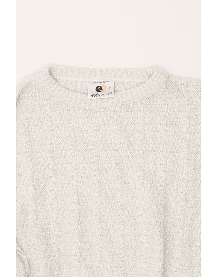 EVE'S ELECTION Womens Crew Neck Jumper Sweater IT 44 Medium Grey Acrylic Vintage Eve's Election and Second-Hand Eve's Election from Messina Hembry 