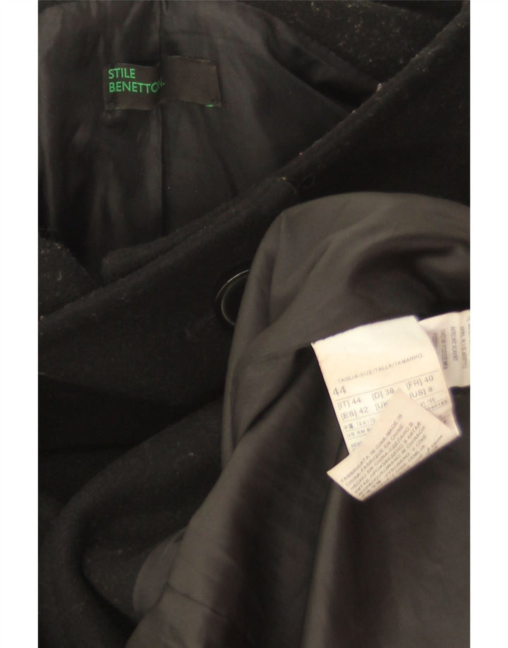Benetton Dame Overfrakke IT 44 Medium Sort Uld