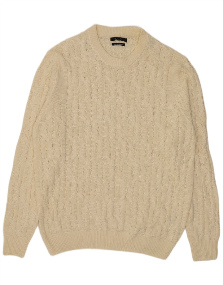 Sonny Bono Herre Crew Neck Jumper Sweater XL Off White Polyester