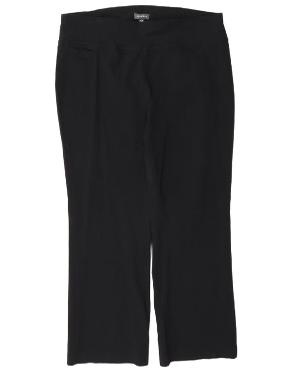 Marks & Spencer Womens High Waist Casual Trousers UK 20 2XL W42 L29 Black
