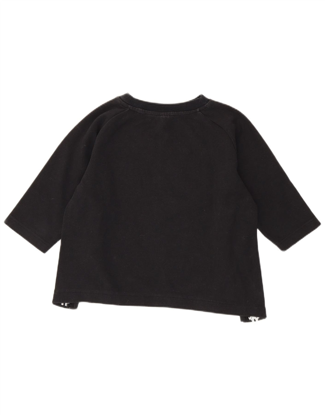 Kappa Womens Crop Graphic Top 3/4 ærme UK 14 Medium Black