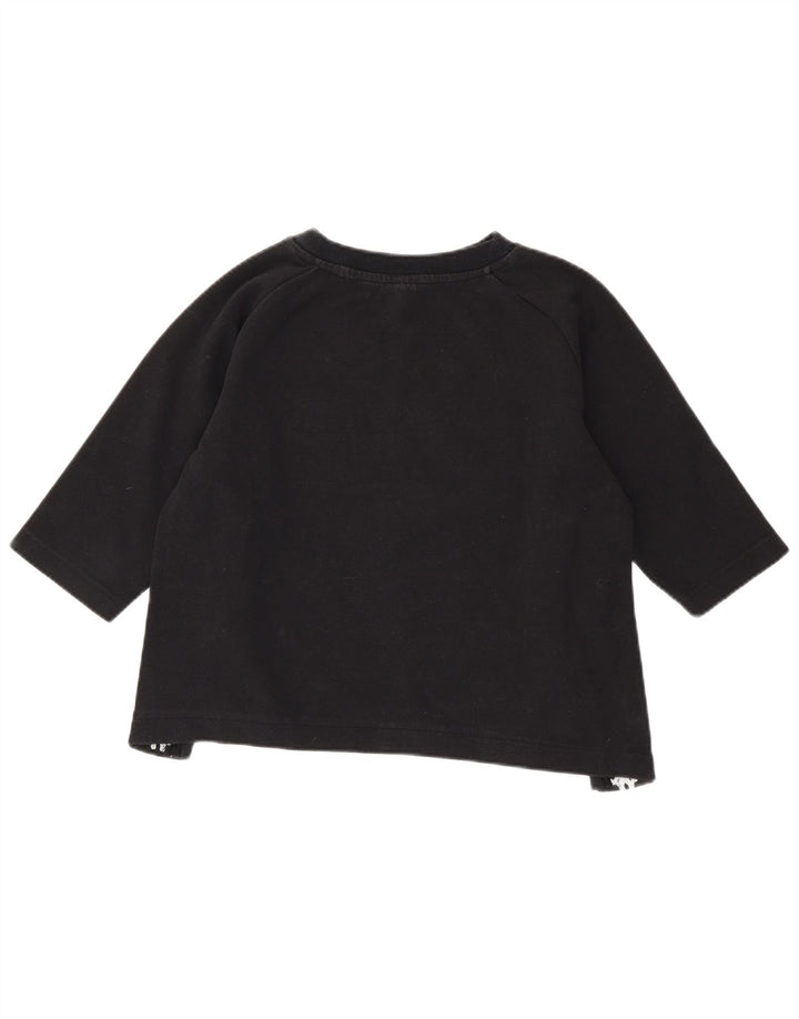 Kappa Womens Crop Graphic Top 3/4 ærme UK 14 Medium Black