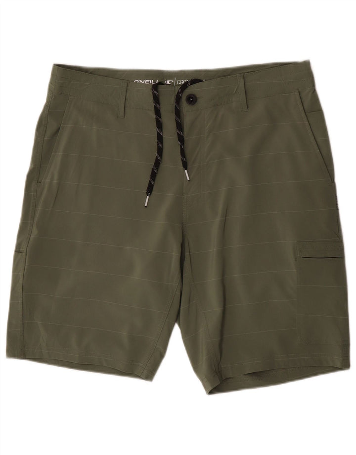 O'Neill Herre Cargo Shorts W36 Stor grøn stribet bomuld