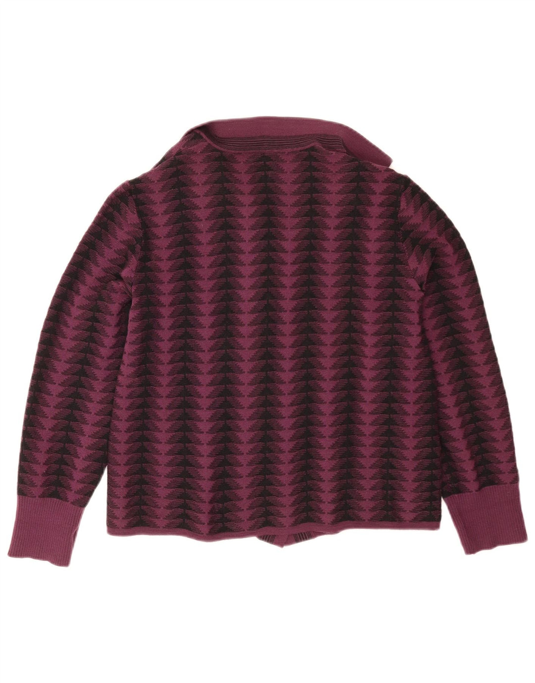 Vintage dame cardigan sweater UK 14 Medium Lilla Geometrisk
